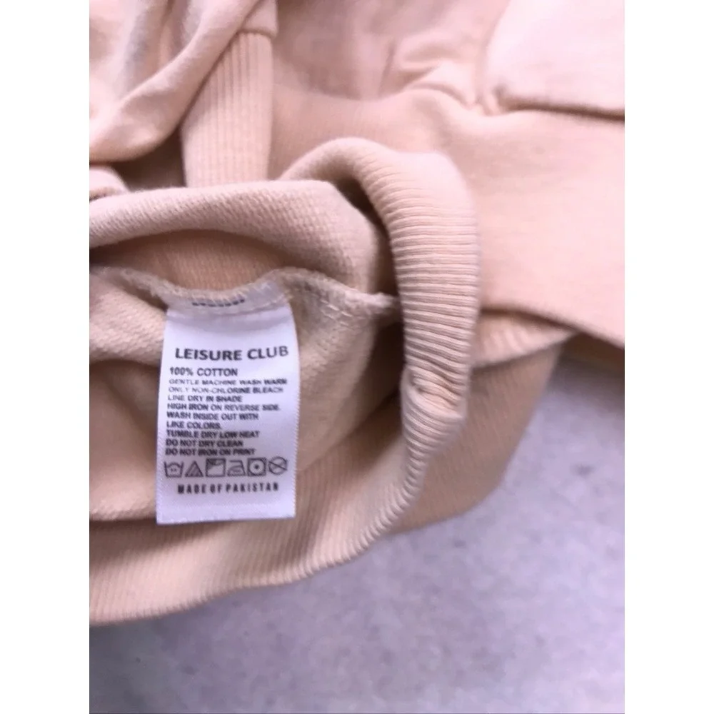 Leisure Club‎ Sweatsuit Kids 11-12YRS Beige Cotton Tracksuit Set